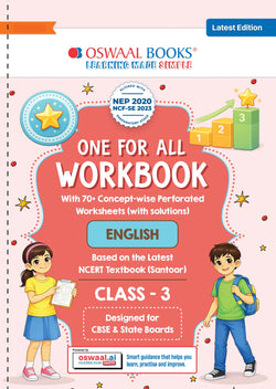 One for All Workbook Class 3 English| 70+ Concept-wise Perforated Worksheets | Based on NCERT Santoor| NEP 2020 & NCF 2023 Aligned | For CBSE & State Boards | Builds Concept Clarity & Scientific Skills