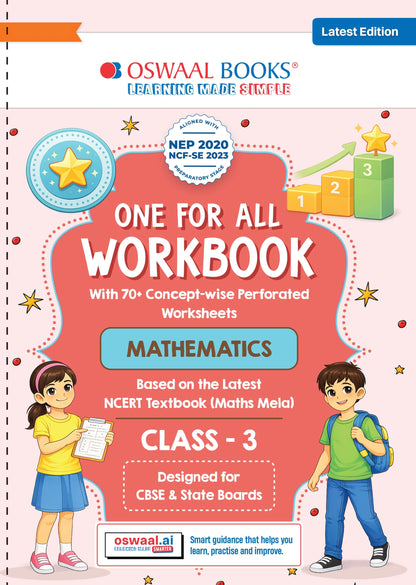 One for All Workbook Class 3 Mathematics | 70+ Concept-wise Perforated Worksheets | Based on NCERT Maths Mela | NEP 2020 & NCF 2023 Aligned | For CBSE & State Boards | Builds Concept Clarity & Scientific Skills