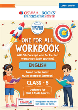 One for All Workbook Class 5 English | 50+ Concept-wise Perforated Worksheets | Based on NCERT Santoor | NEP 2020 & NCF 2023 Aligned | For CBSE & State Boards | Builds Concept Clarity & Scientific Skills