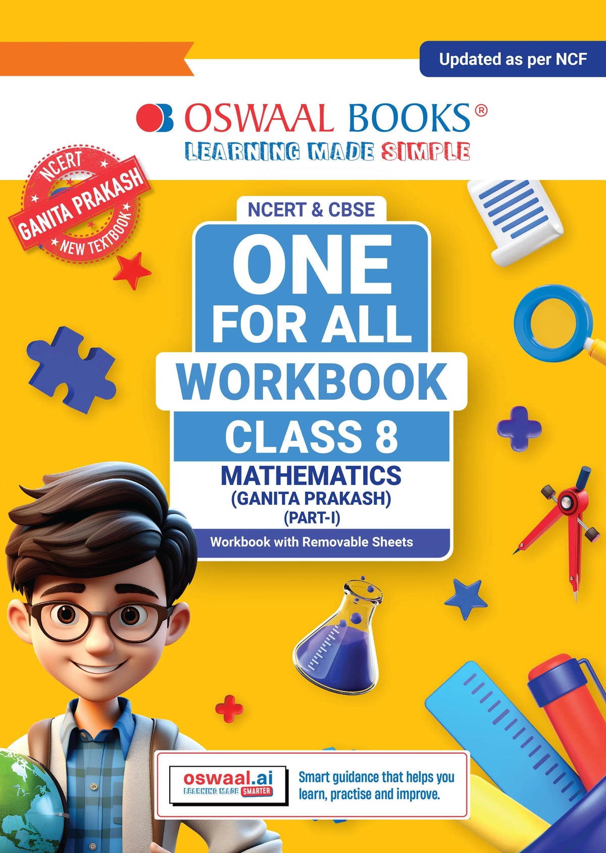 One For All Workbook Class 8 Mathematics Part-1 | NCERT & CBSE | Latest Ganita Prakash | NCF Compliant | Competency-Based Assessment & Practice