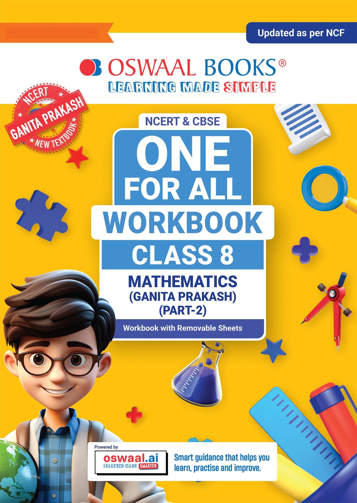 One For All Workbook Class 8 Mathematics Part-2 | NCERT & CBSE | Latest Ganita Prakash | NCF Compliant | Competency-Based Assessment & Practice