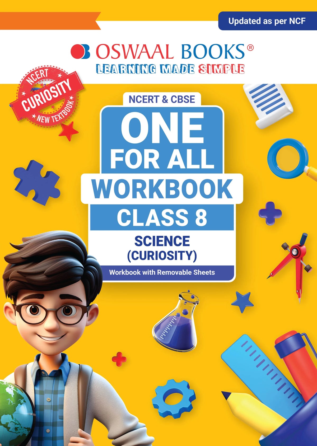 Oswaal One For All Workbook Class 8 Science | NCERT & CBSE | Latest Curiosity | NCF Compliant | Competency-Based Assessment & Practice