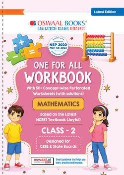 Oswaal One for All Workbook Class 2 Mathematics | 50+ Concept-wise Perforated Worksheets | Based on NCERT Joyful | NEP 2020 & NCF 2023 Aligned | For CBSE & State Boards | Builds Concept Clarity & Scientific Skills
