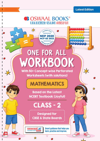 Oswaal One for All Workbook Class 2 Mathematics | 50+ Concept-wise Perforated Worksheets | Based on NCERT Joyful | NEP 2020 & NCF 2023 Aligned | For CBSE & State Boards | Builds Concept Clarity & Scientific Skills