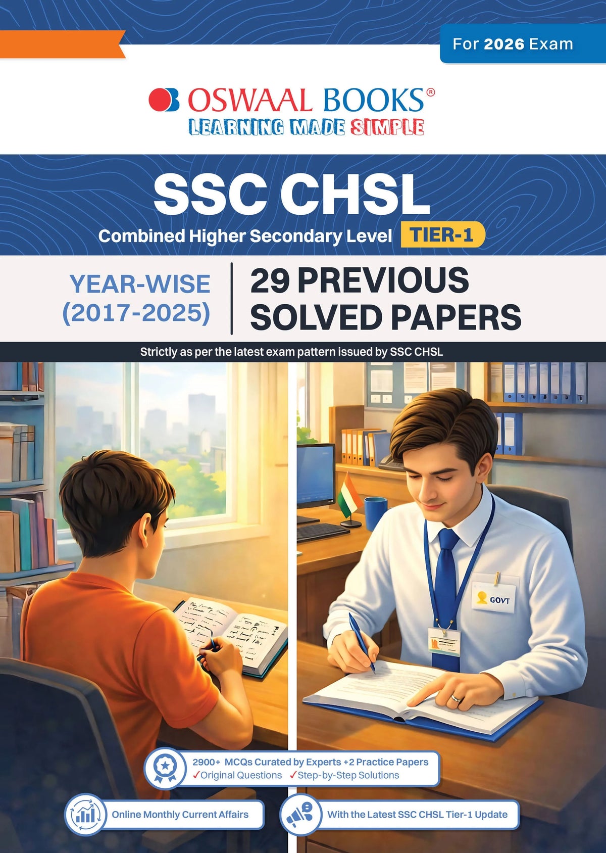 Oswaal SSC CHSL Tier-1 29 Previous Years Solved Papers English Medium | 2900+ Questions + 2 Practice Papers | Year-wise 2017-2025 | For 2026 Exam