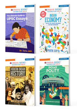 Ultimate UPSC Guide: Essays, Indian Polity, Indian Economy & Modern Indian History | Strategic Prep for Prelims & Mains |Set of 4| Latest Edition