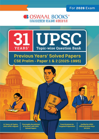 31 years UPSC Topic-wise Question Bank Previous Years Solved Papers CSE Prelim -Paper 1 & 2 (2025-1995)