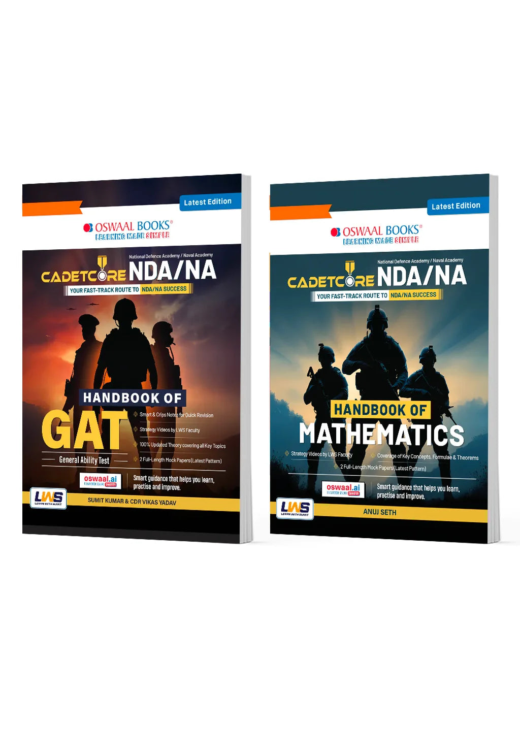 CadetCore NDA/NA GAT & Mathematics Handbook Set of 2 English Medium | Complete Syllabus Revision Notes + 2 Full-Length Mock Tests | Quick Revision for NDA/NA | For 2026-27 Exams