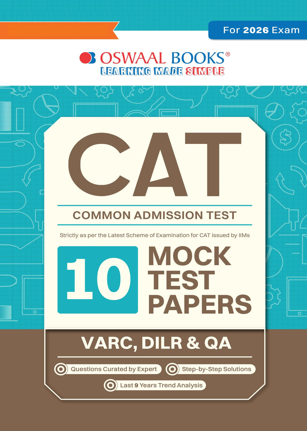Cover of CAT 10 Mock Test Papers by Oswaal Books