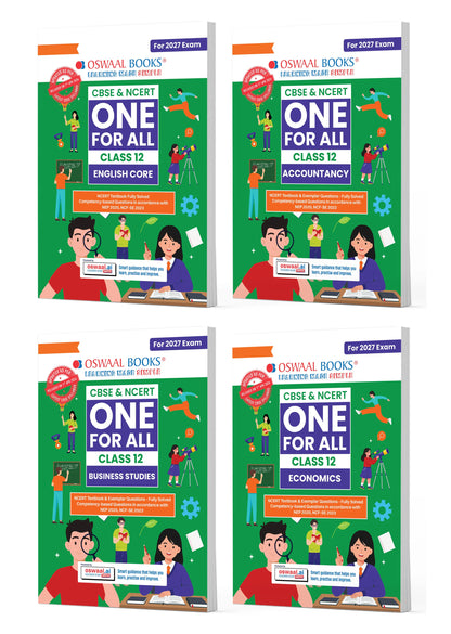 Oswaal CBSE & NCERT One for All | Class 12 | English | Accountancy | Business Studies | Economics (Set of 4 Books) For 2027 Board Exam