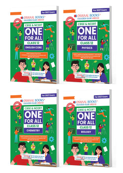 CBSE & NCERT One for All Class 12 English Core, Physics, Chemistry & Biology (Set of 4  Books)| Includes 2026 Papers (Delhi & Outside Delhi)- fully solved | With NCERT, NCERT Exemplar & Competency-based questions | For 2027 Exam | With Oswaal AI