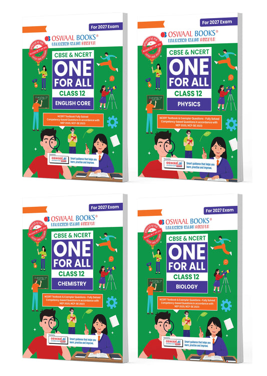 CBSE & NCERT One For All Class 12 | English | Physics | Chemistry | Biology (Set Of 4 Books) For 2027 Board Exam