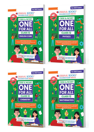 CBSE & NCERT One For All Class 12 | English | Physics |Chemistry | Mathematics (Set Of 4 Books) For 2027 Board Exam