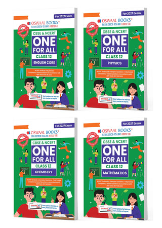 CBSE & NCERT One for All Class 12 English Core, Physics, Chemistry & Mathematics (Set of 4  Books)| Includes 2026 Papers (Delhi & Outside Delhi)- fully solved | With NCERT, NCERT Exemplar & Competency-based questions | For 2027 Exam | With Oswaal AI