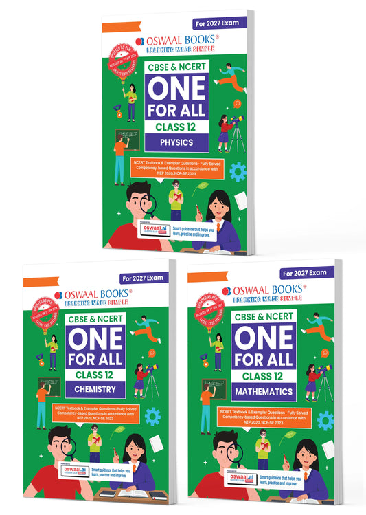 CBSE & NCERT One for All Class 12 Set of 3 Books Physics, Chemistry and Maths | For 2027 Board Exams