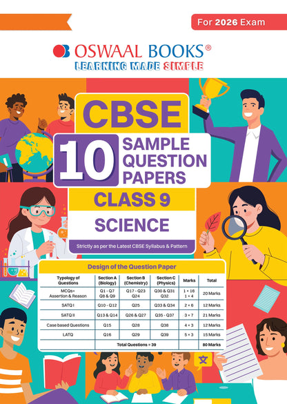 CBSE 10 Sample Question Papers Class 9 Science For 2026 Exam | Strictly as per Latest Syllabus, Recommended by Topper's Includes Solved Papers, Mind Maps, Revision Notes & Competency-Based Qs