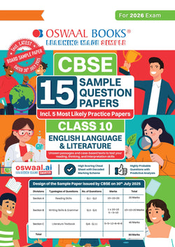 CBSE 15 Sample Question Papers Class 10 English Language & Literature for 2026 Board Exam (As per CBSE Sample Question Paper issued on 30 July 2025), recommended by 2025 CBSE Toppers with Chapter wise Highly Probable Questions