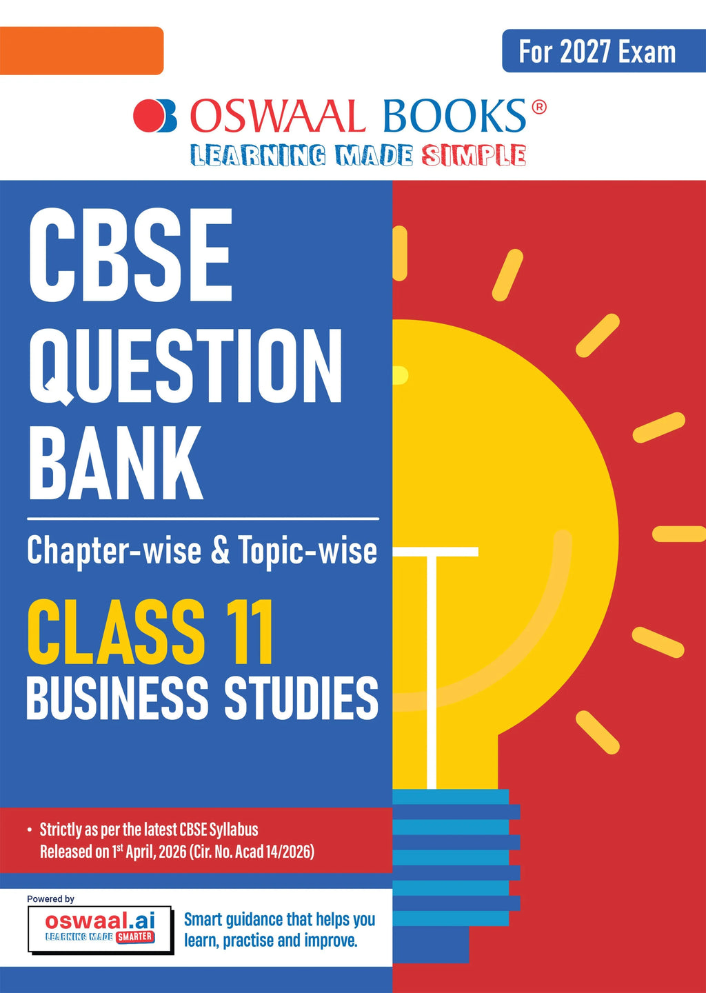 Oswaal CBSE Class 11 Business Studies Question Bank For 2027 Exam | Chapter & Topic-wise Solved Papers (2017–2026) |