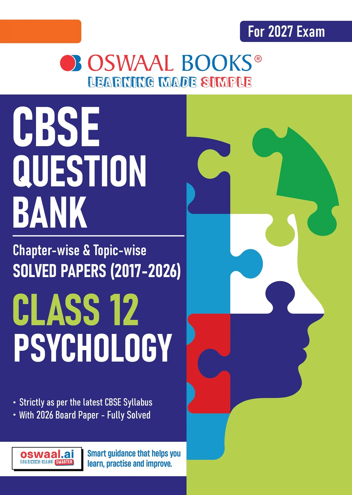 CBSE Class 12 Psychology Question Bank | Chapter & Topic-wise Solved Papers (2017-2026) | Based on Latest Syllabus (April 2026) | Includes 2026 Papers | For 2027 Exam