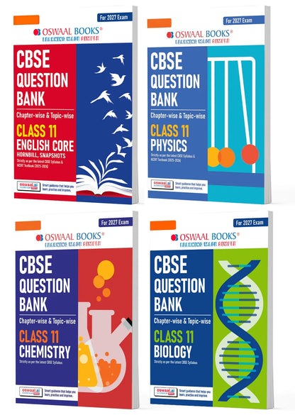 Oswaal CBSE Question Bank (Set of 4 Books) English Core, Physics, Chemistry and Biology Chapter-wise & Topic-wise Class 11 For 2027 Exam with Competency Based Questions & Comprehensive NCERT coverage