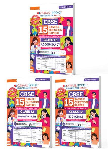 CBSE Sample Question Papers Class 12 Accountancy, Business Studies & Economics (Set of 3 Books) (For Board Exams 2026)