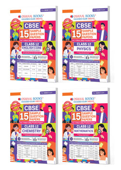 CBSE Sample Question Papers Class 12 English, Physics, Chemistry & Mathematics (Set of 4 Books) (For Board Exams 2026)