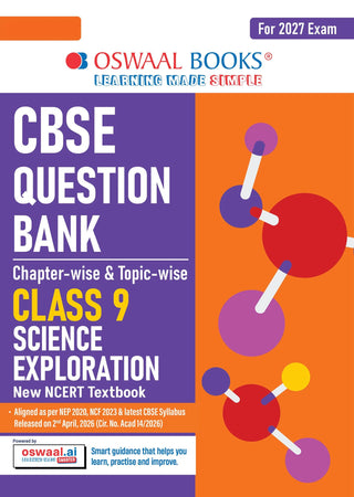 CBSE Science Question Bank Chapter-wise & Topic-wise Class 9 | Based on new NCERT Textbook Exploration|Includes Summary, Competency-Based Question, Self-Assessment & Practice Papers