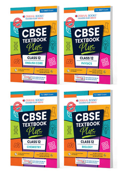CBSE Textbook Plus (2022-2026) | Class 12 | English Core, Physics, Chemistry & Biology (Set of 4 Books) | Includes: 2026 Papers- fully solved | With Competency Focused Questions | For 2027 Exam | With oswaal.ai