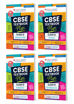 CBSE Textbook Plus (2022-2026) | Class 12 | English Core, Physics, Chemistry & Mathematics (Set of 4 Books) | Includes: 2026 Papers- fully solved | With Competency Focused Questions | For 2027 Exam | With oswaal.ai