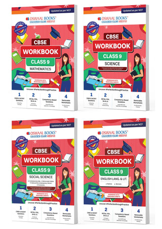 CBSE Workbook Class 9 | Mathematics | Science | Social Science | English Language & Literature | Set of 4 Books | Updated As Per NCF | For Better Results | For Latest Exam
