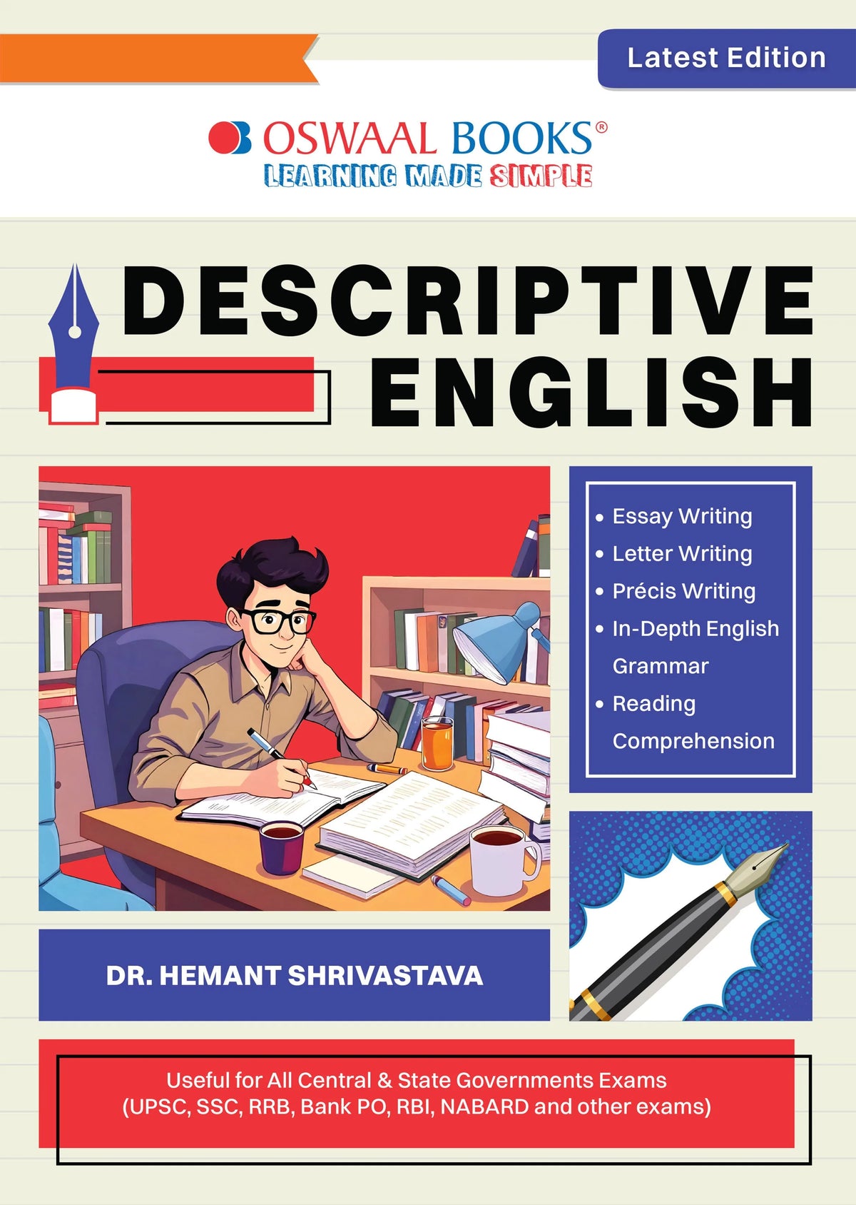 Oswaal Descriptive English for Competitive & Government Exams | Essays, PrÃƒÂ©cis, Letters, Reading Comprehension & Grammar | UPSC, SSC, RRB, Bank PO, NABARD, RBI, IIM WAT | For 2026-27 Exams