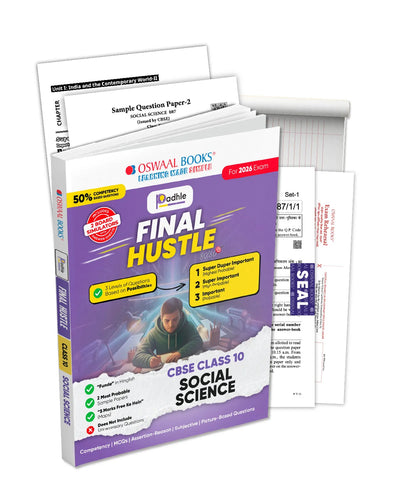 Final Hustle for CBSE Class 10 by Padhle with Board Exam Simulators - Social Science 2026 Final Preparation with Super Duper Important Questions Sample Papers Competency Mind Maps & Crisp Notes