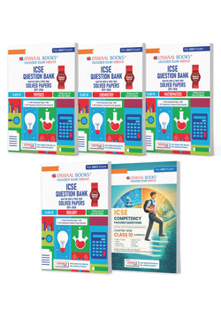 ICSE Class 10 Question Banks Physics, Chemistry, Mathematics, Biology + Competency Focused Questions (Chapter-wise & Topic-wise) |Class 10 I set of 5 books |For 2027 Exam | with Oswaal AI