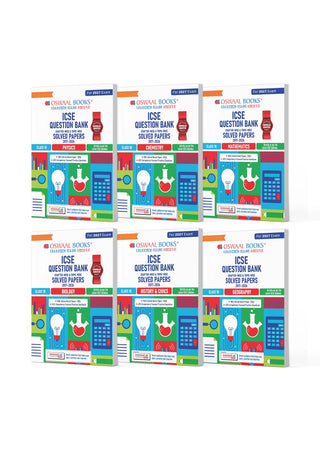 ICSE Class 10 Question Banks Physics, Chemistry, Mathematics, Biology, History & Civics, Geography (Chapter-wise & Topic-wise) |Class 10 I Set of 6 books |For 2027 Exam | with Oswaal AI