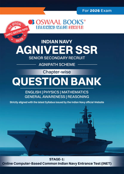 Oswaal Indian Navy Agniveer SSR Chapter-wise Question Bank English Medium | Agnipath Scheme | Science, Maths, English, Reasoning & General Awareness | 1900+ Questions | For 2026 Exam