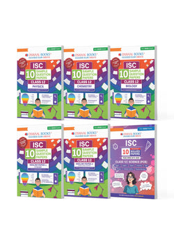 ISC  Class 12, 10 Sample Question Papers + 10 Previous Years' Solved Papers PCB- Physics, Chemistry, Biology, English-1, English-2 (Set of 6 Books) for 2026 Board Exams