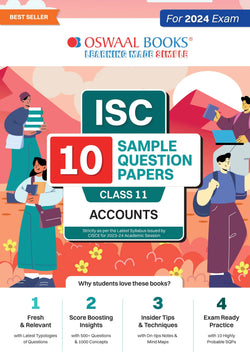 ISC 10 Sample Question Papers Class 11 Accounts For 2024 Exams (Based On The Latest CISCE/ ISC Specimen Paper)