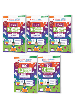 ISC 10 Sample Question Papers Class 12 (Set of 5 Books) Physics, Chemistry, Biology, English Paper 1 & 2 For 2026 Board Exam (Based On The Latest CISCE/ICSE Specimen Paper),With Competency-Based Questions, Mind Maps, On-Tips Notes