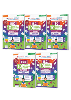 ISC 10 Sample Question Papers Class 12 (Set of 5 Books) Physics, Chemistry, Mathematics, English Paper 1 & 2 For 2026 Board Exam (Based On The Latest CISCE/ICSE Specimen Paper),With Competency-Based Questions, Mind Maps, On-Tips Notes