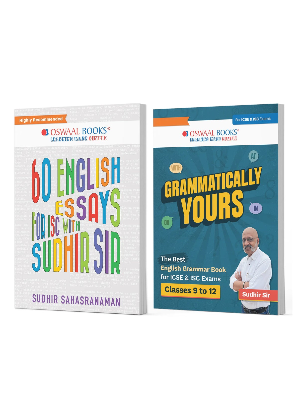 ISC Class 11& 12, 60 English Essays + Grammatically Yours (The Best English Grammar Book for Classes 9-12 ICSE & ISC) (Set of 2 Books) With Sudhir Sir For 2026 Exam