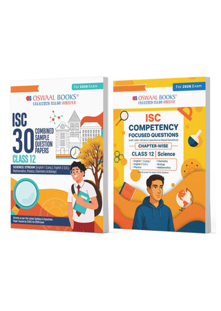 ISC Class 12, 30 Combined Sample Question Papers + Competency Focussed Questions Science Stream  (Set of 2 Books) for 2026 Board Exams