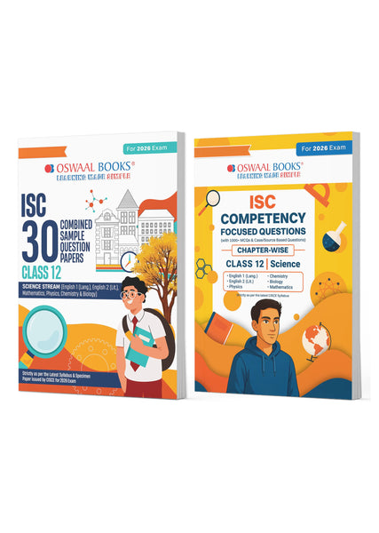 ISC Class 12, 30 Combined Sample Question Papers + Competency Focussed Questions Science Stream  (Set of 2 Books) for 2026 Board Exams