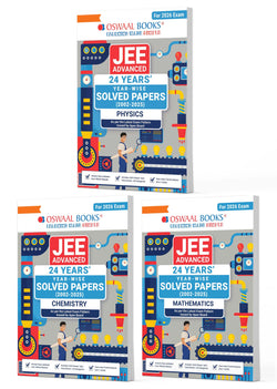 JEE Advanced 24 Years' Solved Papers (2002-2025) | Physics, Chemistry & Mathematics (Set of 3 Books) | For 2026-27-28 Exam