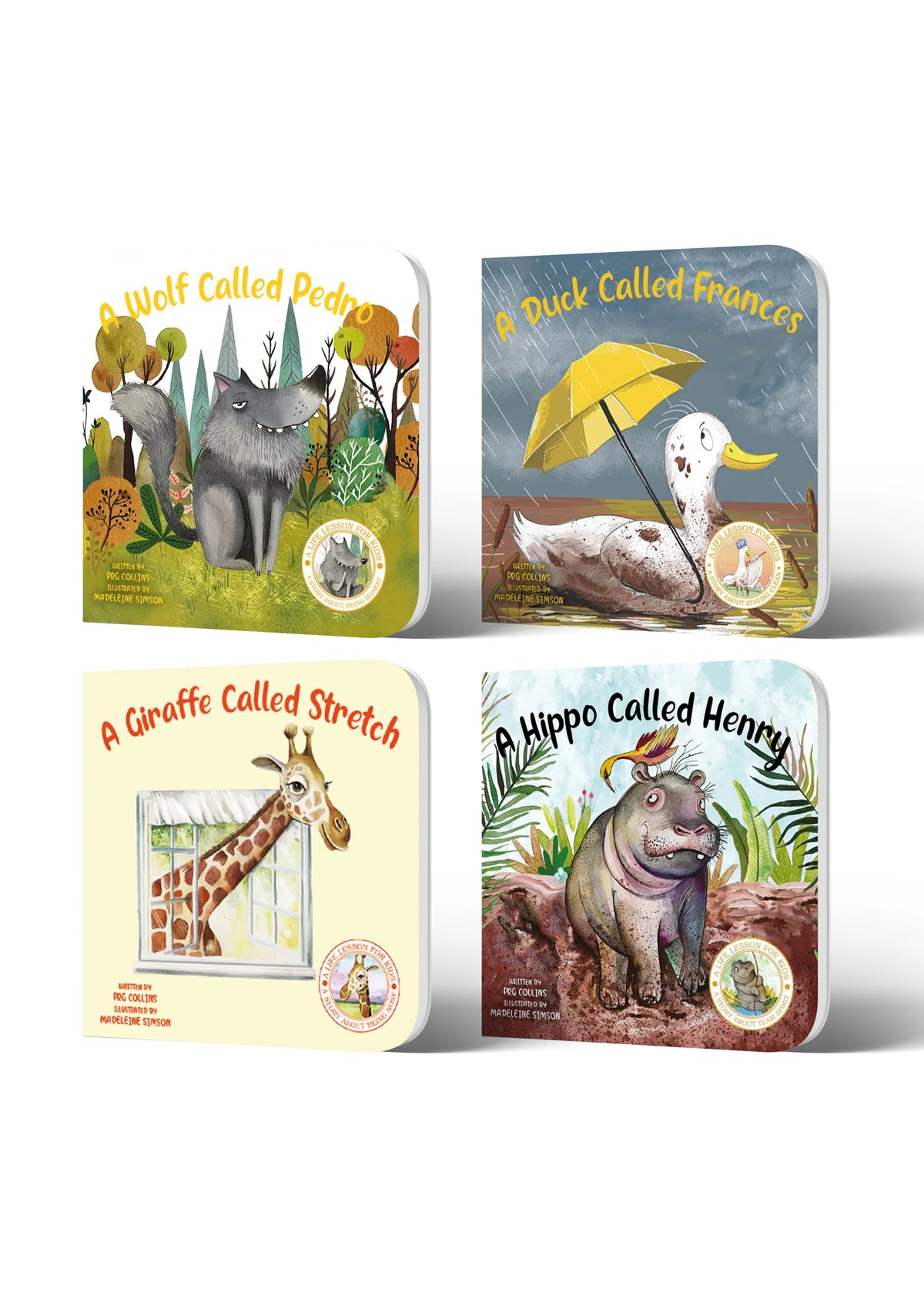 Lil Legends A Life Lesson for Kids Series, Stories About Good Habits | Value-based Picture Story Board Books | Set of 4 - Wolf, Duck, Giraffe and Hippo | For Age 4-8
