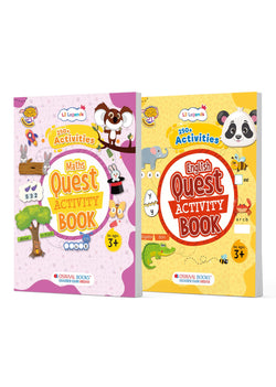 Lil Legends Activity Books Set of 2 for Kids Age 3+ Years - Maths & English Quest | 500+ Fun Early Learning Exercises | Numbers, Counting, Tracing, Alphabets, Colours & Shapes for Preschoolers