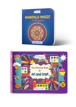 Lil Legends Creative Colouring & DIY Craft Activity Books Set of 2 for Kids Age 3+ Years - Mandala Colouring Book & Art & Craft Book | Fun Drawing, Colouring & Craft Activities for Kids