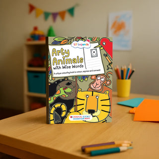 Lil Legends Arty Animals Tear-Out Postcard Art Book for Kids | 35+ Perforated Animal-Themed Cards to Colour & Share | Creativity Activity Book | Age 3–7 Years