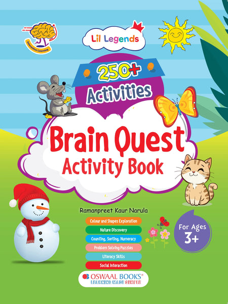 Lil Legends Brain Quest Activity Book for Kids | 250+ Activities | Puzzles, Colours, Shapes, Counting, Sorting, Numeracy & Word Search | Ages 3+ Years | Paperback