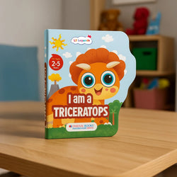 Lil Legends Dino Shaped Board Book for Kids | I am a Triceratops | Illustrated Dinosaur Story Book | Early Learning Picture Book | Age 2+ Years | Board Book | Durable