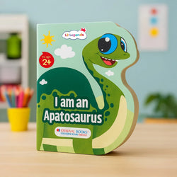 Lil Legends Dino Shaped Board Book for Kids | I am an Apatosaurus | Illustrated Dinosaur Story Book | Early Learning Picture Book | Age 2+ Years | Board Book | Durable